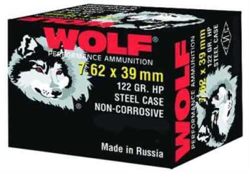 7.62X39mm 1000 Rounds Ammunition Wolf Performance Ammo 122 Grain Hollow Point