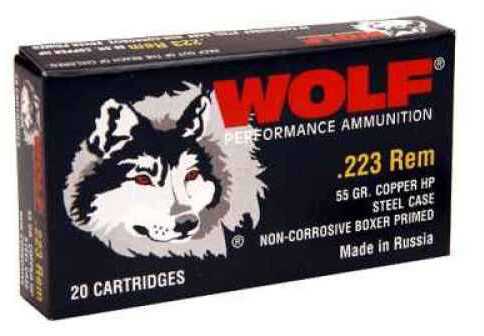 223 Remington 20 Rounds Ammunition Wolf Performance Ammo 55 Grain Hollow Point