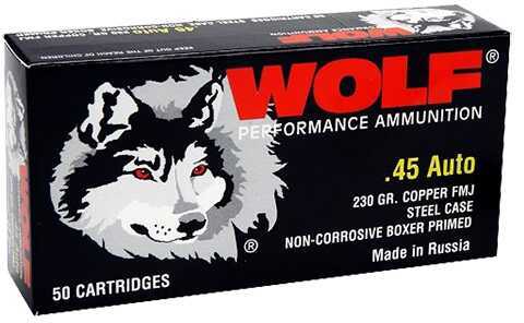 Wolf Performance Ammunition Handgun 45 ACP Full Metal Jacket 230 Grain 500 Rounds 45FMJ