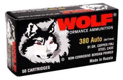 Click to see larger image. 380 ACP 1000 Rounds Ammunition Wolf Performance Ammo 91 Grain Full Metal Jacket
