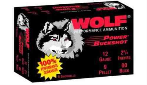 12 Gauge 250 Rounds Ammunition Wolf Performance Ammo 2 3/4" 9 Pellets Lead #00 Buck