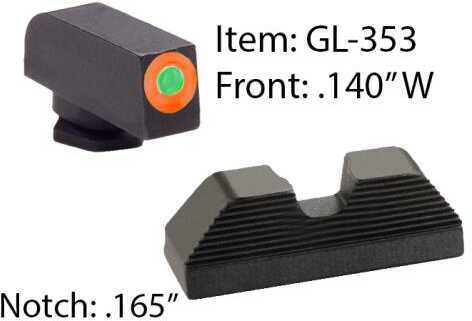 Ameriglo Glock UC Tritium Sights For 17 19 22 23 24 26 27 33 34 35 37 38 39 Orang