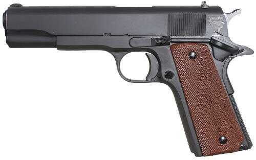 Click to see larger image. Taylor's & Company 1911 Standard 45 ACP 5" Barrel 7 Round Wood Grip Solid Blued Finish Semi Automatic Pistol 1911STD