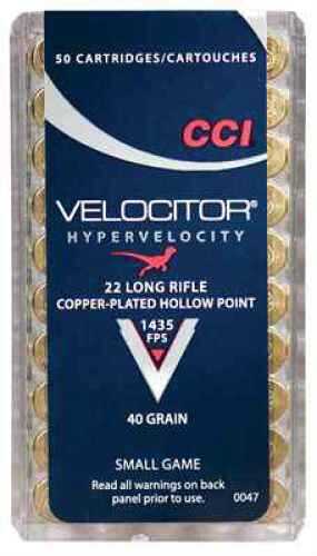 22 Long Rifle 50 Rounds Ammunition CCI 40 Grain Hollow Point