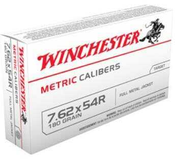 Winchester Ammunition Metric 7.62x54R 180 Grain Full Metal Jacket 20 Round Box MC76254R
