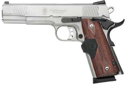 Smith & Wesson SW1911 45 ACP ECT 5" Barrel Crimson Trace Grip Stainless Steel 8 Round Semi Automatic Pistol 108495