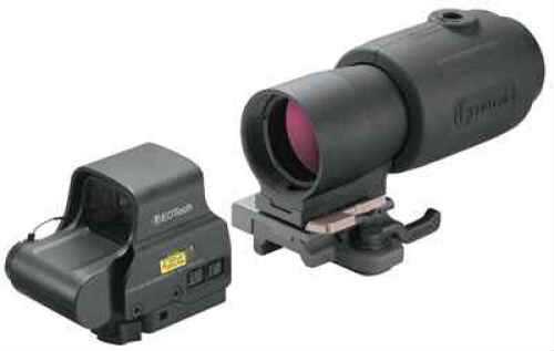 EOTech Holographic Hybrid Sight Side Button Non-Night Vision Compatible 65 MOA Ring And Two 1 Dots Black EXPS2