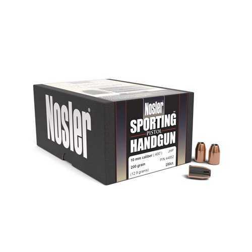 Nosler Sporting Handgun Bullets 10MM (.400") 200 Grain JHP 250 per box 44952