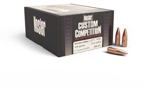 Nosler Custom Competition bullet 6.8MM 115 Grain HBT with Cannelure 250 per box 53846