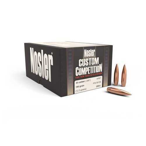 Nosler Custom Competition 308 Caliber190 Grain HPBT Bullets Per 250