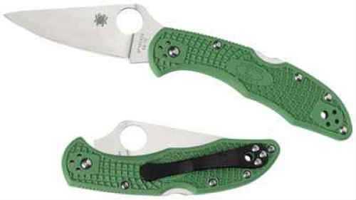 Spyderco C11 Delica Flat Ground Green Plain C11FPGR