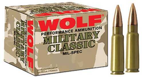 308 Winchester 500 Rounds Ammunition Wolf Performance Ammo 168 Grain Full Metal Jacket