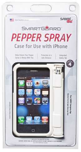 Click to see larger image. Security Equipment Corporation Sabre SmartGuard Pepper Spray iPhone Case Fits 4 Up to 10 Feet SG4WHUS