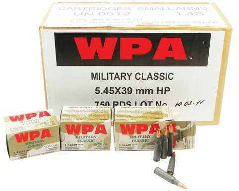 5.45X39mm 750 Rounds Ammunition Wolf Performance Ammo 55 Grain Hollow Point