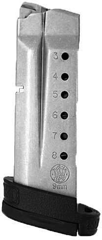 Smith & Wesson Magazine 9MM 8Rd Fits Shield Stainless Finger Rest 199360000