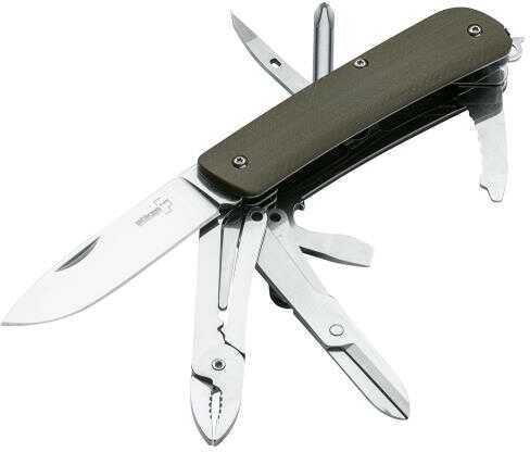 Boker USA Inc. 01bo814 Plus Knife Set 2.75" 12c27 Sandvik Hollow Ground G10 Olive Drab