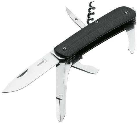 Boker USA Inc. 01bo803 Plus Knife Set 2.8" 12c27 Sandvik Hollow Ground G10 Black