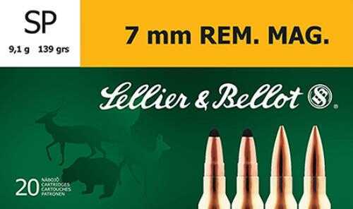 7mm <span style="font-weight:bolder; ">Remington</span> <span style="font-weight:bolder; ">Magnum</span> 20 Rounds Ammunition Sellier & Bellot 139 Grain Soft Point