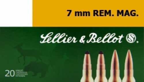 7mm Remington Magnum 20 Rounds Ammunition Sellier & Bellot 173 Grain Soft Point