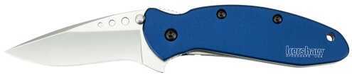 Kershaw Scallion Folding Knife/Assisted 420HC/Satin Plain Clip Point Thumb Stud/Pocket 2.25" Aluminum