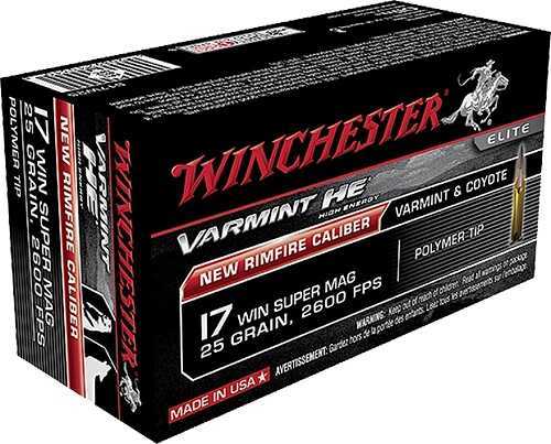 17 Winchester Super Mag 50 Rounds Ammunition 25 Grain Ballistic Tip