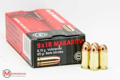 9mm Makarov 50 Rounds Ammunition Ruag Ammotec 95 Grain Full Metal Jacket