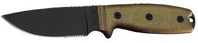 Queen Cutlery/Ontario K OKC RAT-3 Knife Fixed 3.75" 1095 Carbon Steel Drop Point Combo Tan Micarta 8631