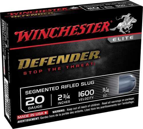 20 Gauge 5 Rounds Ammunition Winchester 3/4" oz Slug #Slug