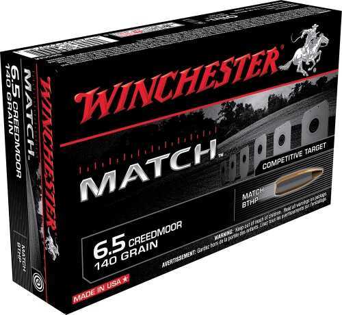 Winchester Match Grade 6.5 Creedmoor Boat Tail Hollow Point 140 Grains 20 Rounds S65CM