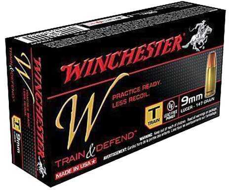 9mm Luger 50 Rounds Ammunition Winchester 147 Grain Full Metal Jacket