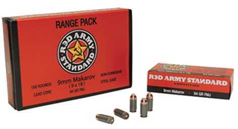 9mm Makarov 50 Rounds Ammunition Red Army Standard 94 Grain Full Metal Jacket