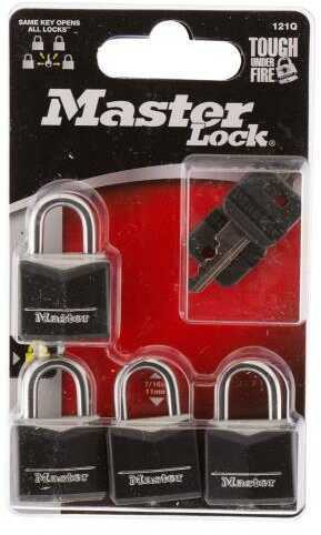 Master Lock 121Q Wide Covered Padlock 4 Pack Black