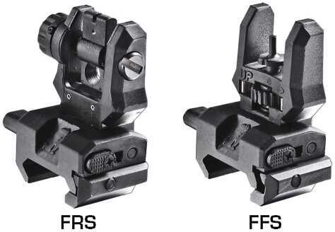 Command Arms Accessories Low Profile Flip-Up Front and Rear Sights Picatinny Rail Black FFSFRS