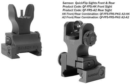 Samson Manufacturing Corp. Manual Folding A2 Front/Rear AR-15 Alum Black FFS-FRS-PKG