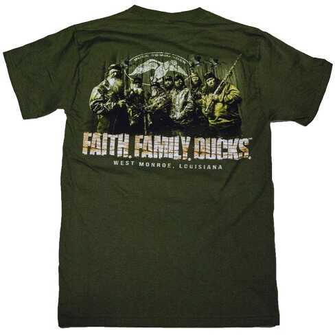 Duck Commander Faith.Family.Ducks. T-Shirt Moss Green XXL Cotton DCSHIRTMFFD
