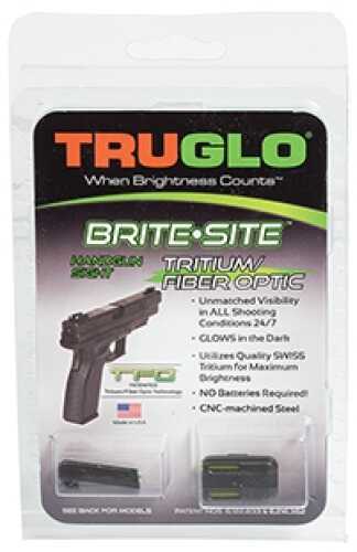 Truglo Brite-Site Tritium/Fiber Optic Sight Fits Glock 42 and 43 Green and Yellow TG131GT1B