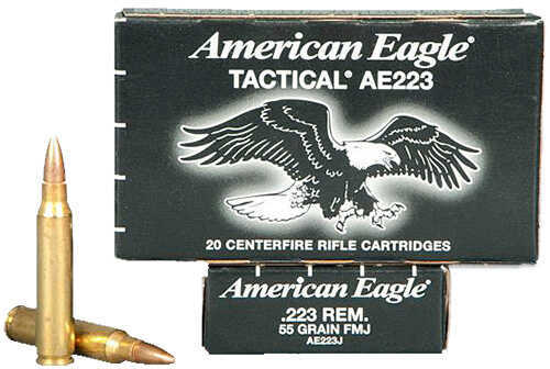 223 Remington 20 Rounds Ammunition Federal Cartridge 55 Grain Full Metal Jacket
