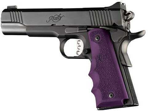 Click to see larger image. Hogue Colt & 1911 Government Grips w/Finger Grooves, Purple Md: 45006
