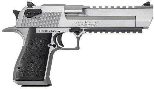 Magnum Research Desert Eagle Mark XIX 50 Action Express 6" Barrel 7+1 Round Single Black Synthetic Grip Stainless Steel Semi Automatic Pistol DE50SR