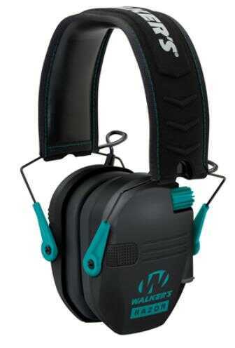 Walkers Game Ear / GSM Outdoors GWPRSEMTL Razor Slim Shooter Folding Earmuff 23 dB Teal/Black