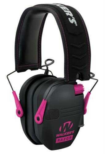 Walkers Game Ear / GSM Outdoors GWPRSEMPNK Razor Slim Shooter Folding Earmuff 23 dB Black/Red