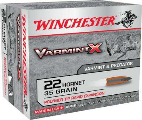 22 Hornet 20 Rounds Ammunition Winchester 350 Grain Varmint X Poly <span style="font-weight:bolder; ">Tipped</span>