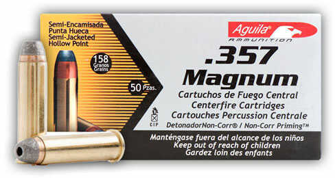 357 Magnum 50 Rounds Ammunition Aguila 158 Grain Hollow Point