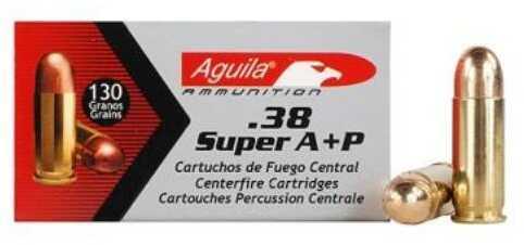 38 Super Automatic 50 Rounds Ammunition Aguila 130 Grain Full Metal Jacket