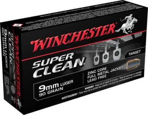 9mm Luger 50 Rounds Ammunition Winchester 90 Grain Full Metal Jacket