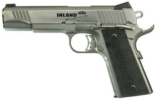 Inland Manufacturing 1911 Custom Carry Single 45 ACP 5" Barrel 7+1 Rounds Black Ergo XT Grip Stainless Steel Semi Automatic Pistol ILM1911TC