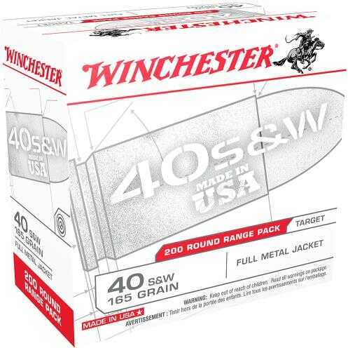 40 S&W 200 Rounds Ammunition Winchester 165 Grain Full Metal Jacket