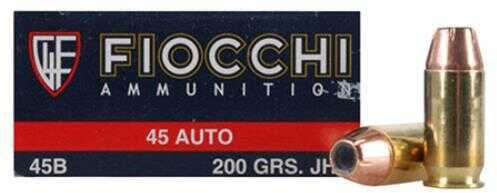 45 ACP 25 Rounds Ammunition Fiocchi Ammo 200 Grain Hollow Point