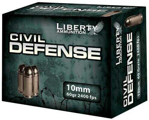 10mm 20 Rounds Ammunition Liberty 60 Grain Hollow Point