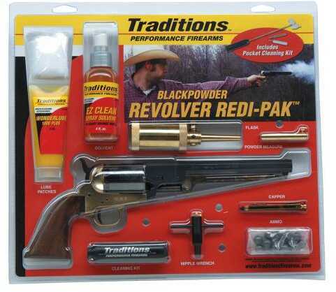 Traditions FRS18511 1851 Navy Revolver 44BP 7.38" Hammer/Blade Walnut Grip Blued